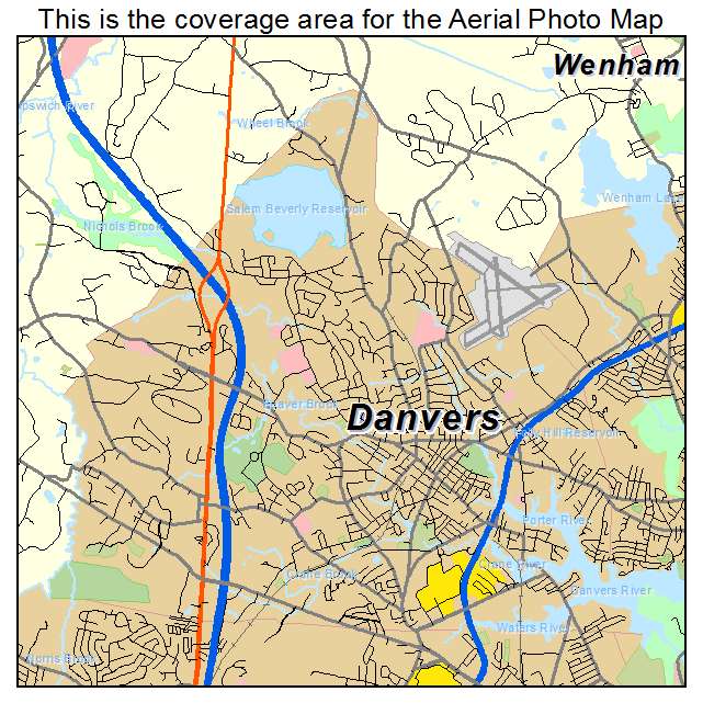 Danvers, MA location map 