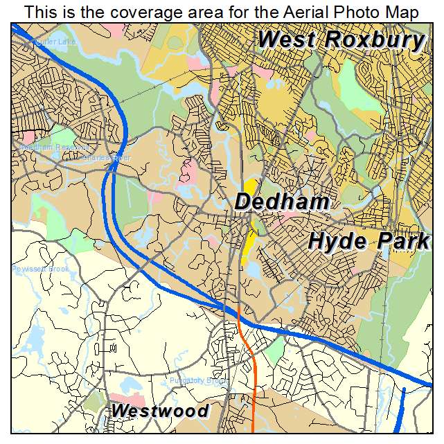Dedham, MA location map 
