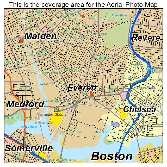 Everett, MA location map 