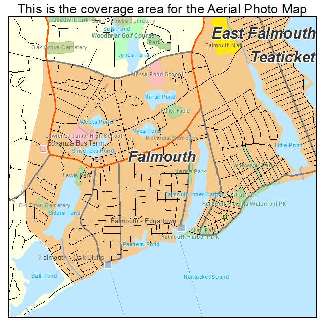 Falmouth, MA location map 