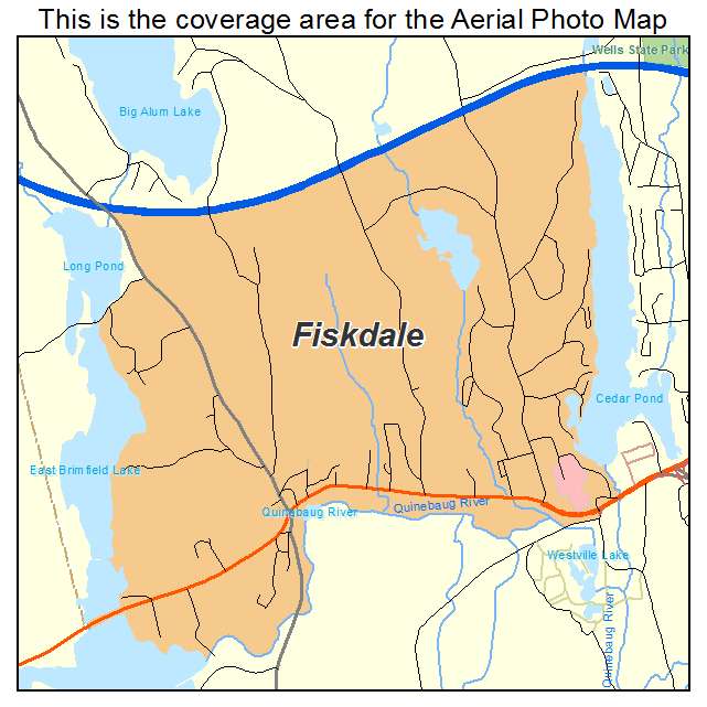 Fiskdale, MA location map 
