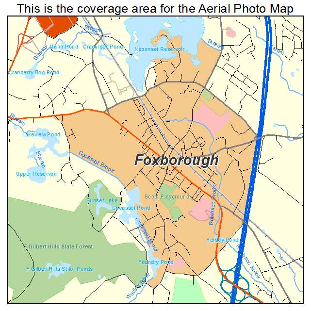 Foxborough, MA location map 