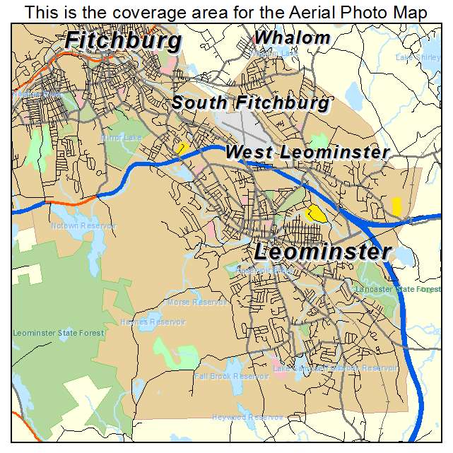 Leominster, MA location map 