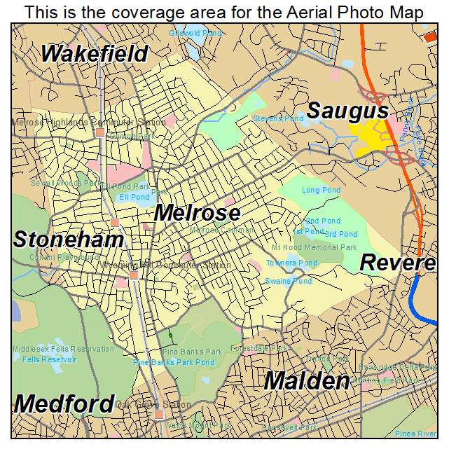 Melrose, MA location map 