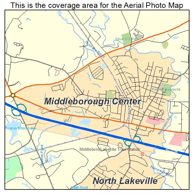 Middleborough Center, MA location map 