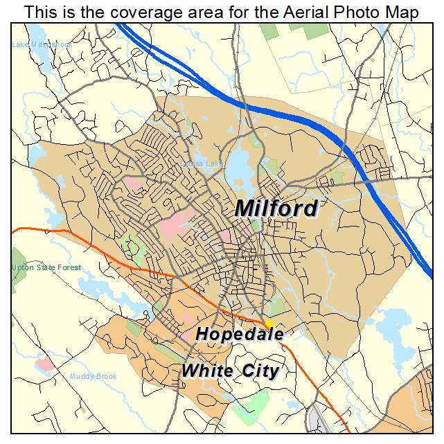 Milford, MA location map 