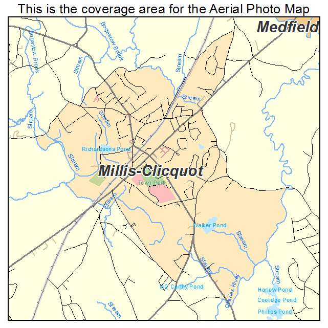 Millis Clicquot, MA location map 