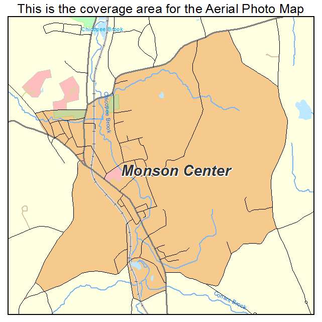 Monson Center, MA location map 