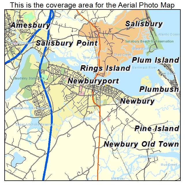Newburyport, MA location map 