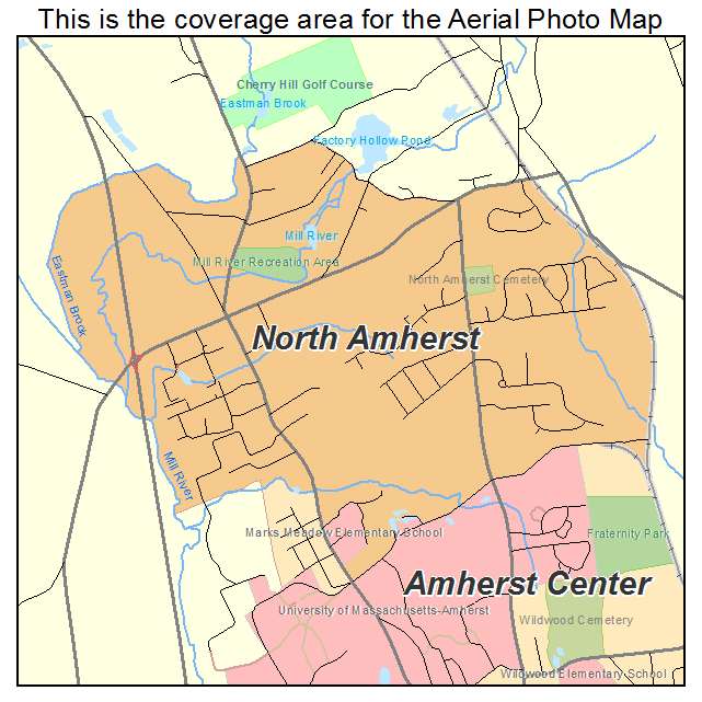 North Amherst, MA location map 