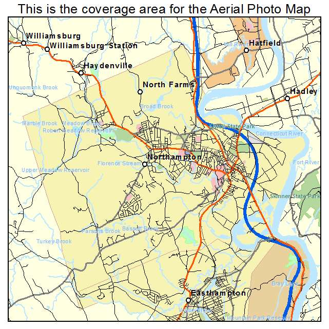 Northampton, MA location map 