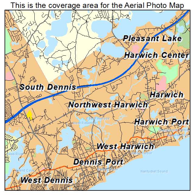 Northwest Harwich, MA location map 