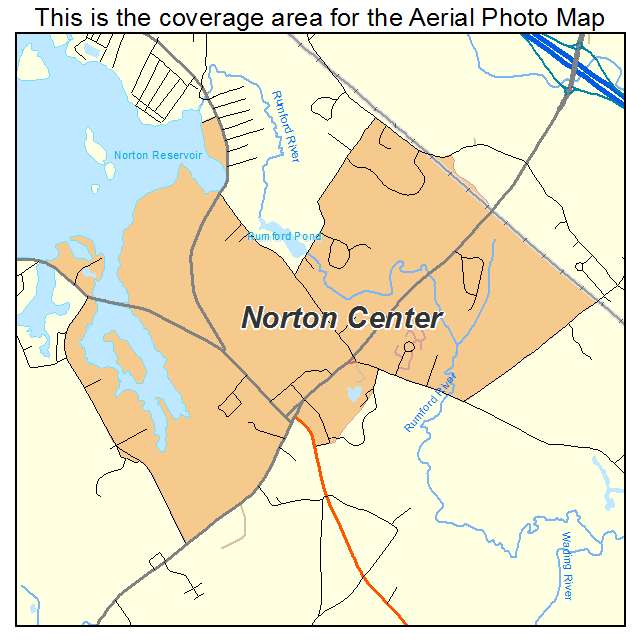 Norton Center, MA location map 