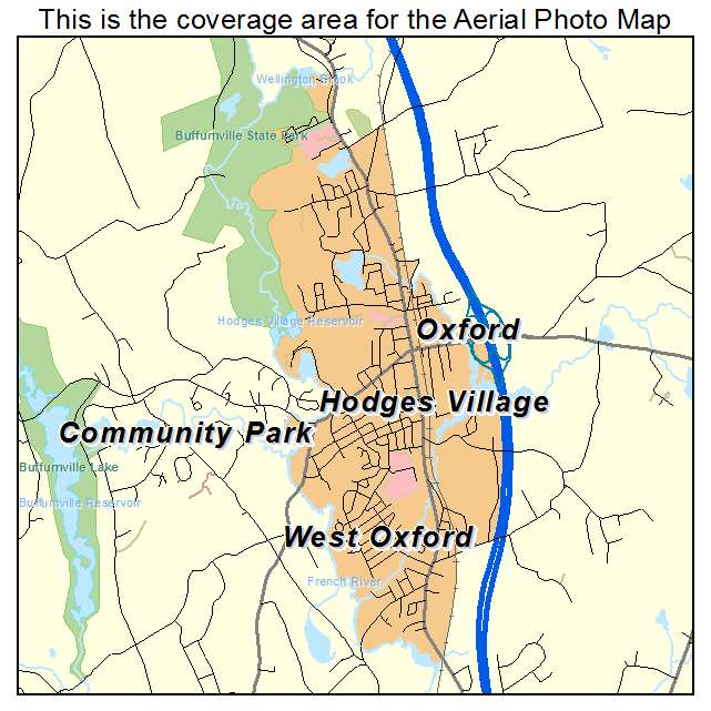 Oxford, MA location map 