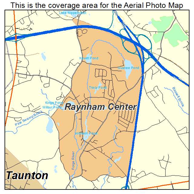 Raynham Center, MA location map 