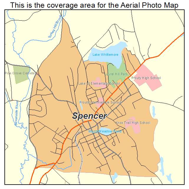 Spencer, MA location map 