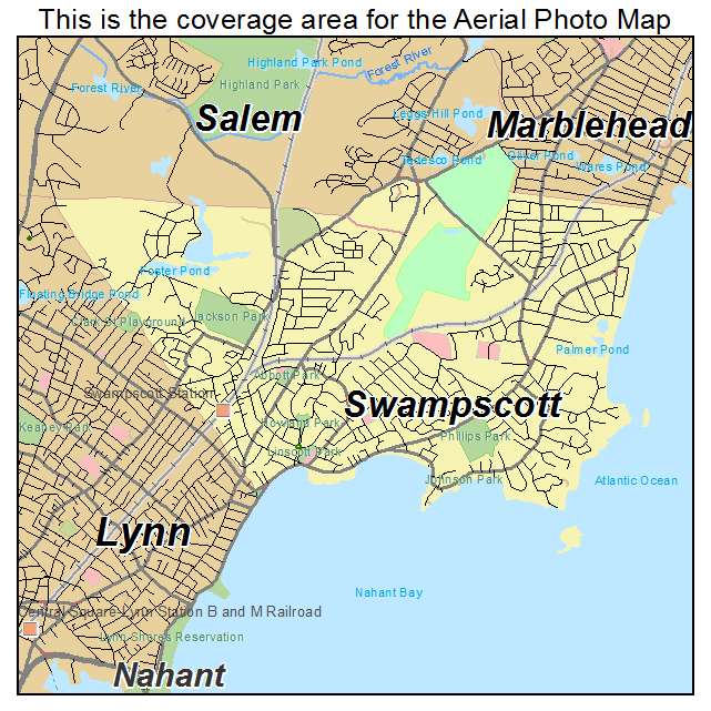 Aerial Photography Map of Swampscott, MA Massachusetts