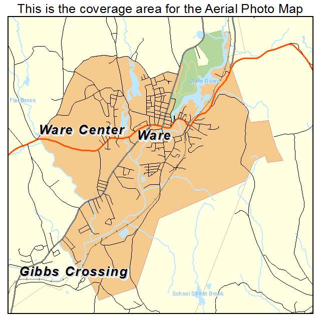 Ware, MA location map 