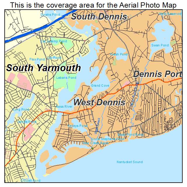 West Dennis, MA location map 