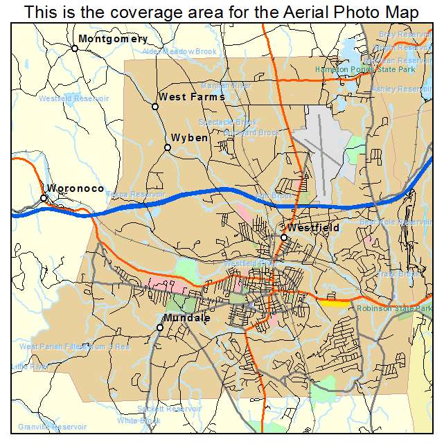 Westfield, MA location map 