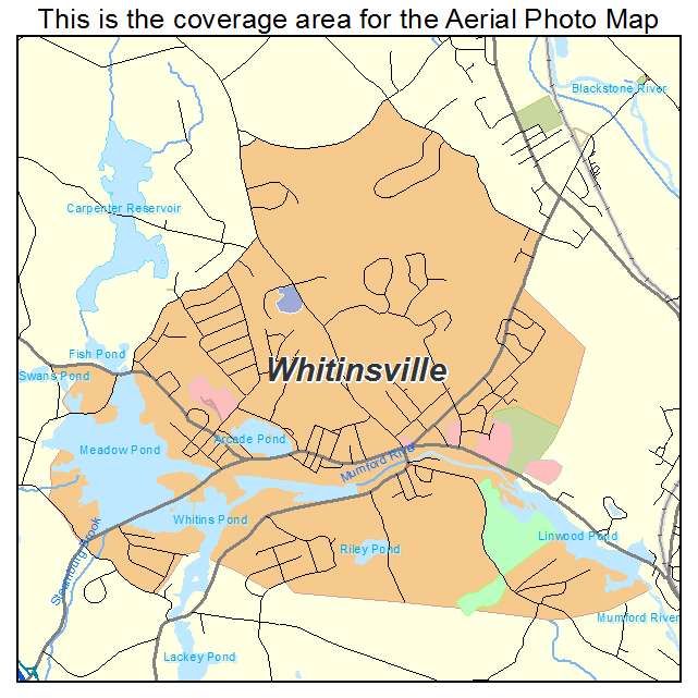 Whitinsville, MA location map 