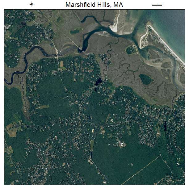 Marshfield Hills, MA air photo map
