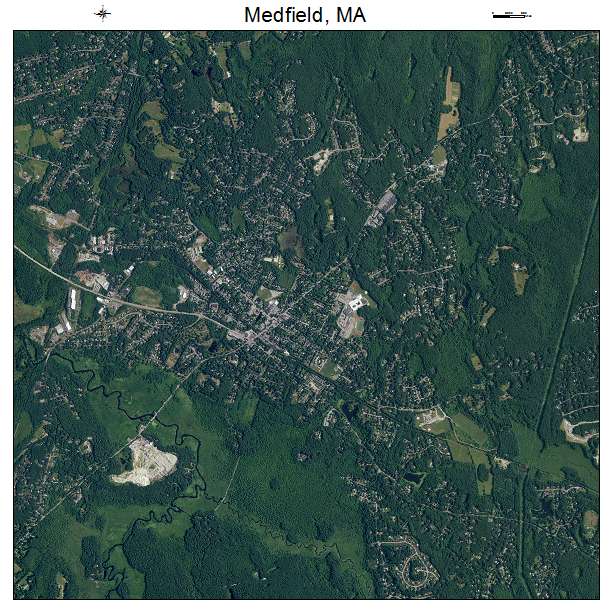 Medfield, MA air photo map