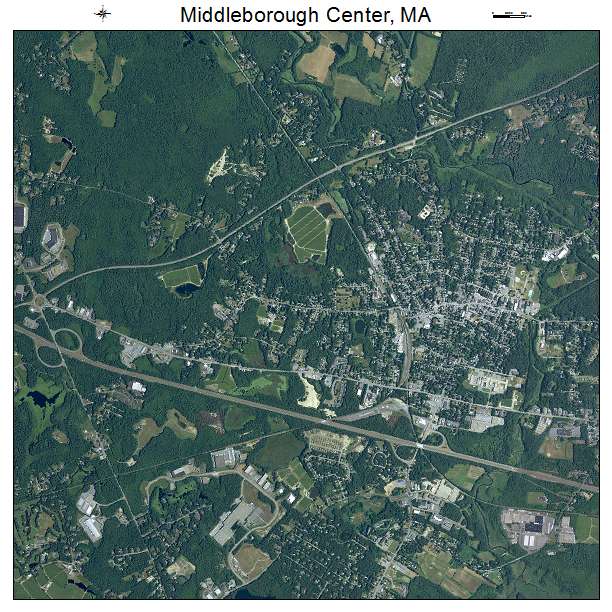 Middleborough Center, MA air photo map