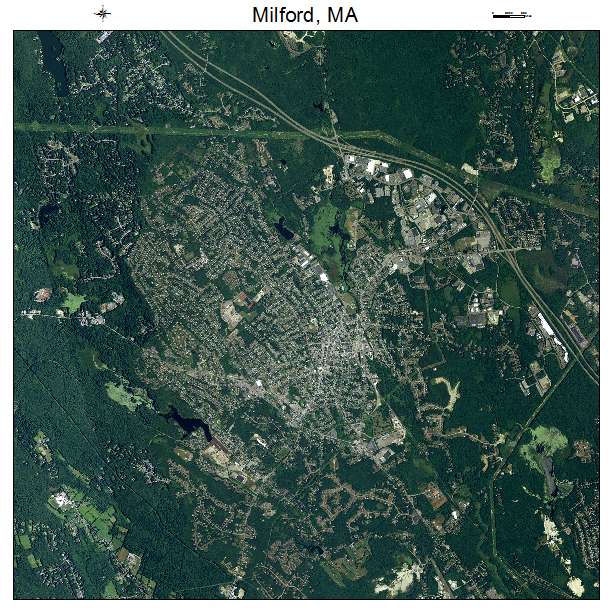 Milford, MA air photo map
