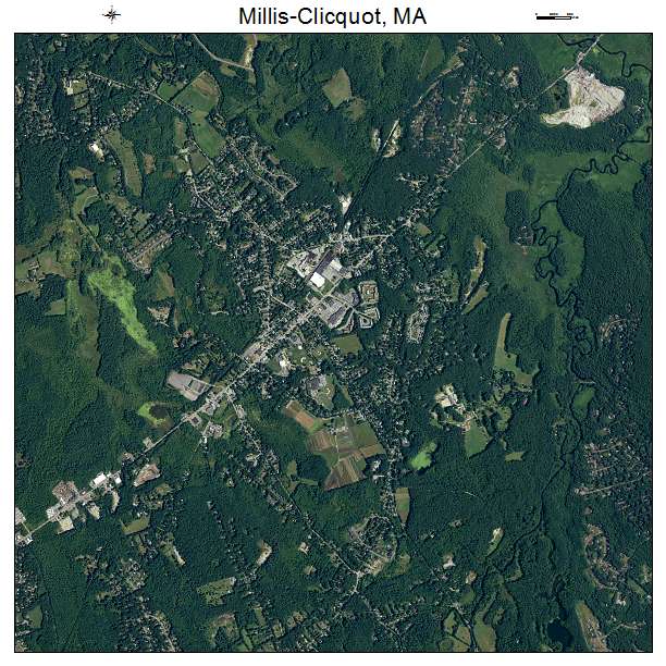 Millis Clicquot, MA air photo map