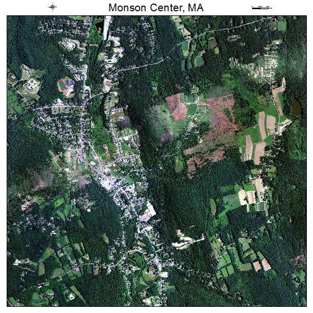Monson Center, MA air photo map