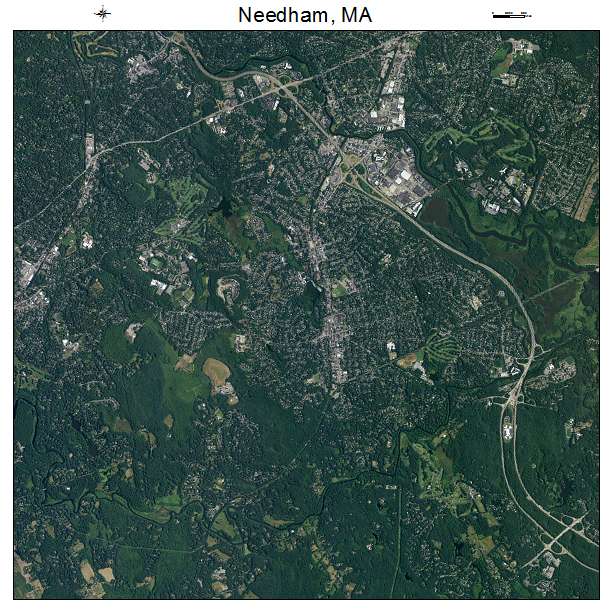 Needham, MA air photo map