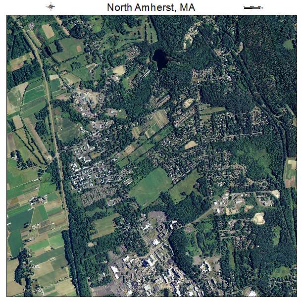 North Amherst, MA air photo map