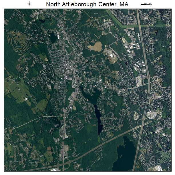 North Attleborough Center, MA air photo map