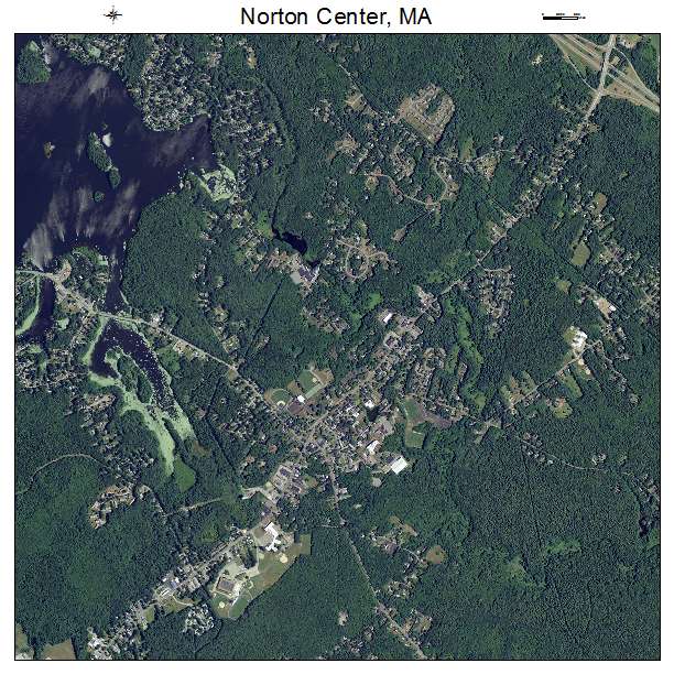 Norton Center, MA air photo map