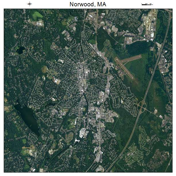 Norwood, MA air photo map