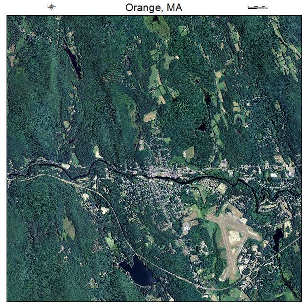 Orange, MA air photo map