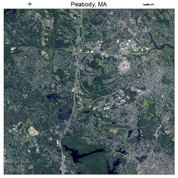 Peabody, MA air photo map
