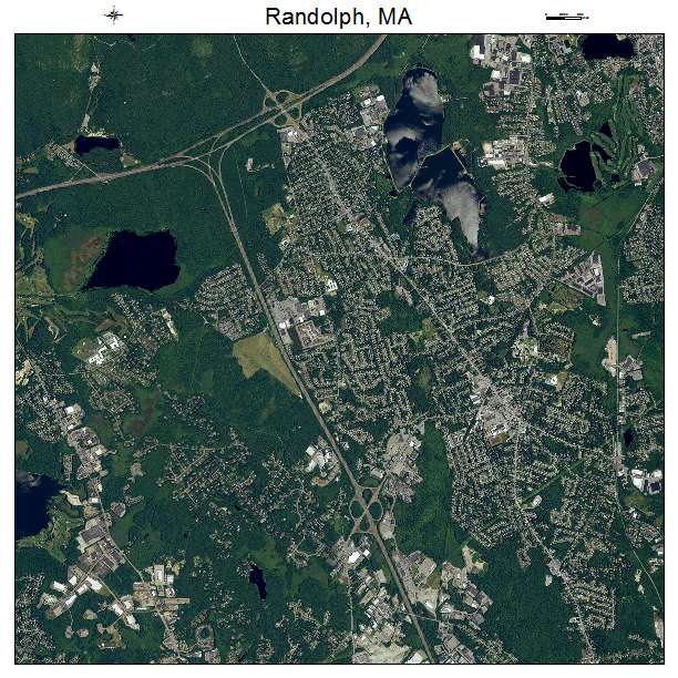 Randolph, MA air photo map