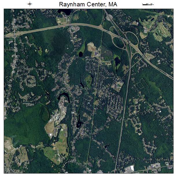 Raynham Center, MA air photo map