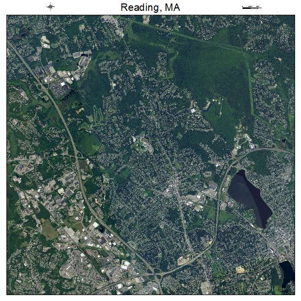 Reading, MA air photo map