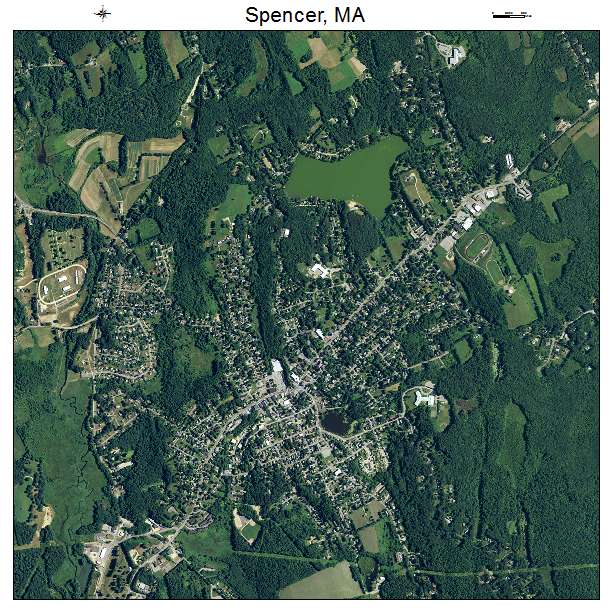 Spencer, MA air photo map