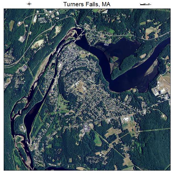 Turners Falls, MA air photo map