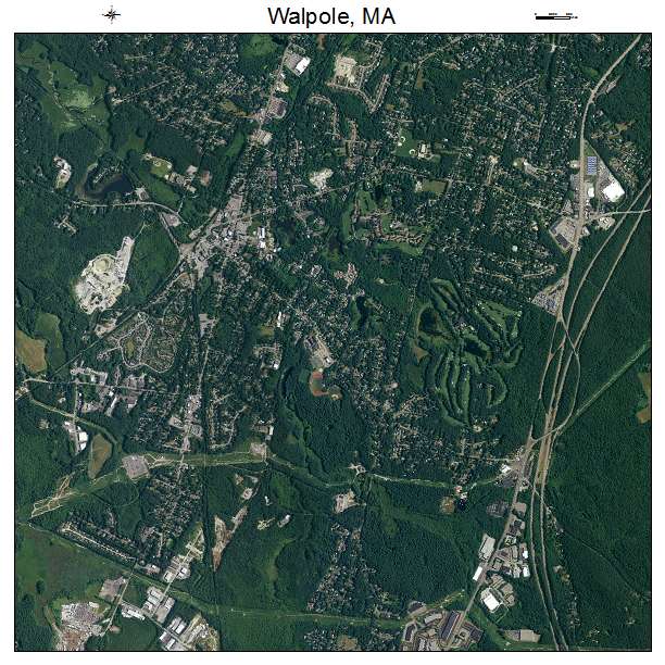 Walpole, MA air photo map