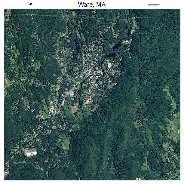 Ware, MA air photo map