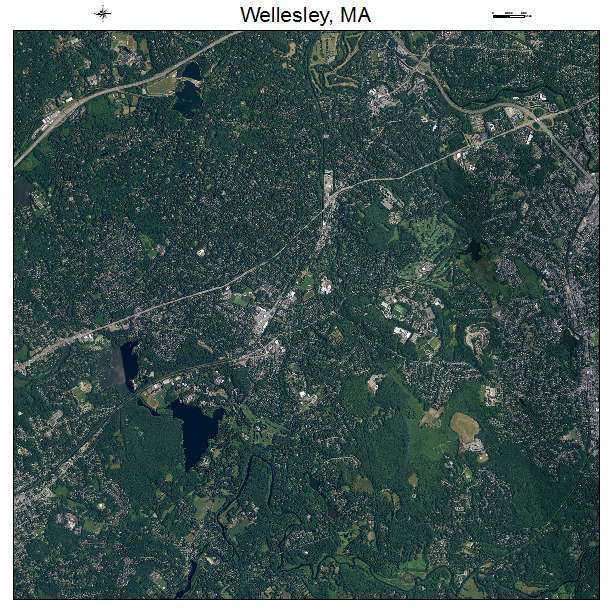 Wellesley, MA air photo map