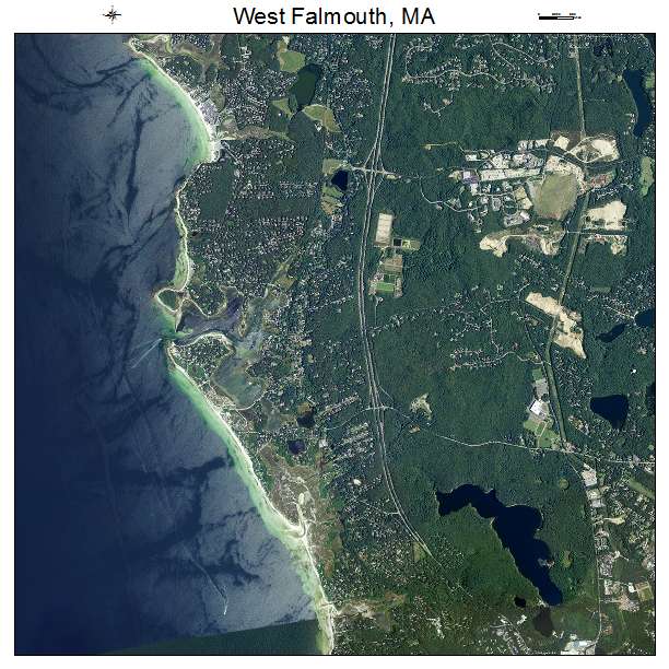 West Falmouth, MA air photo map
