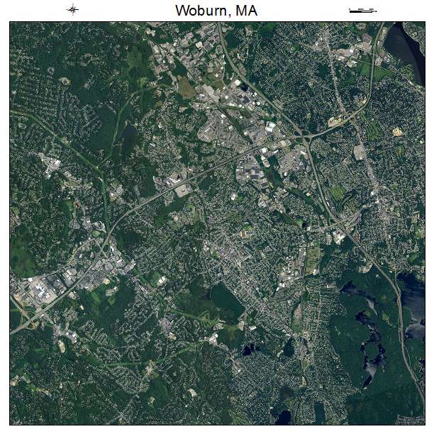 Woburn, MA air photo map