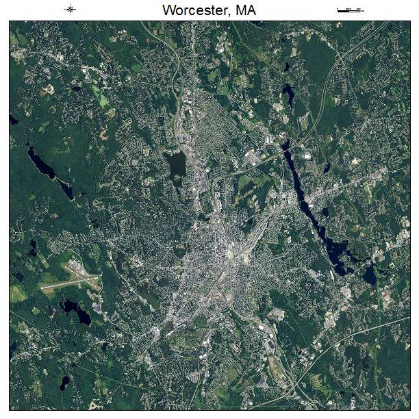 Worcester, MA air photo map