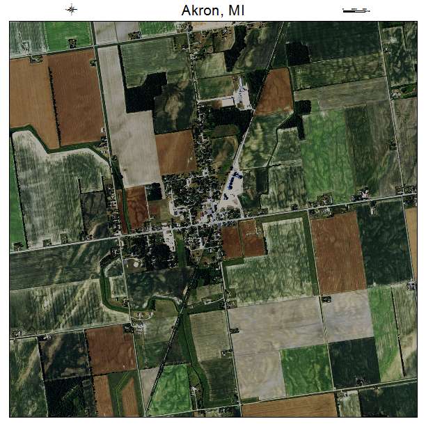 Akron, MI air photo map